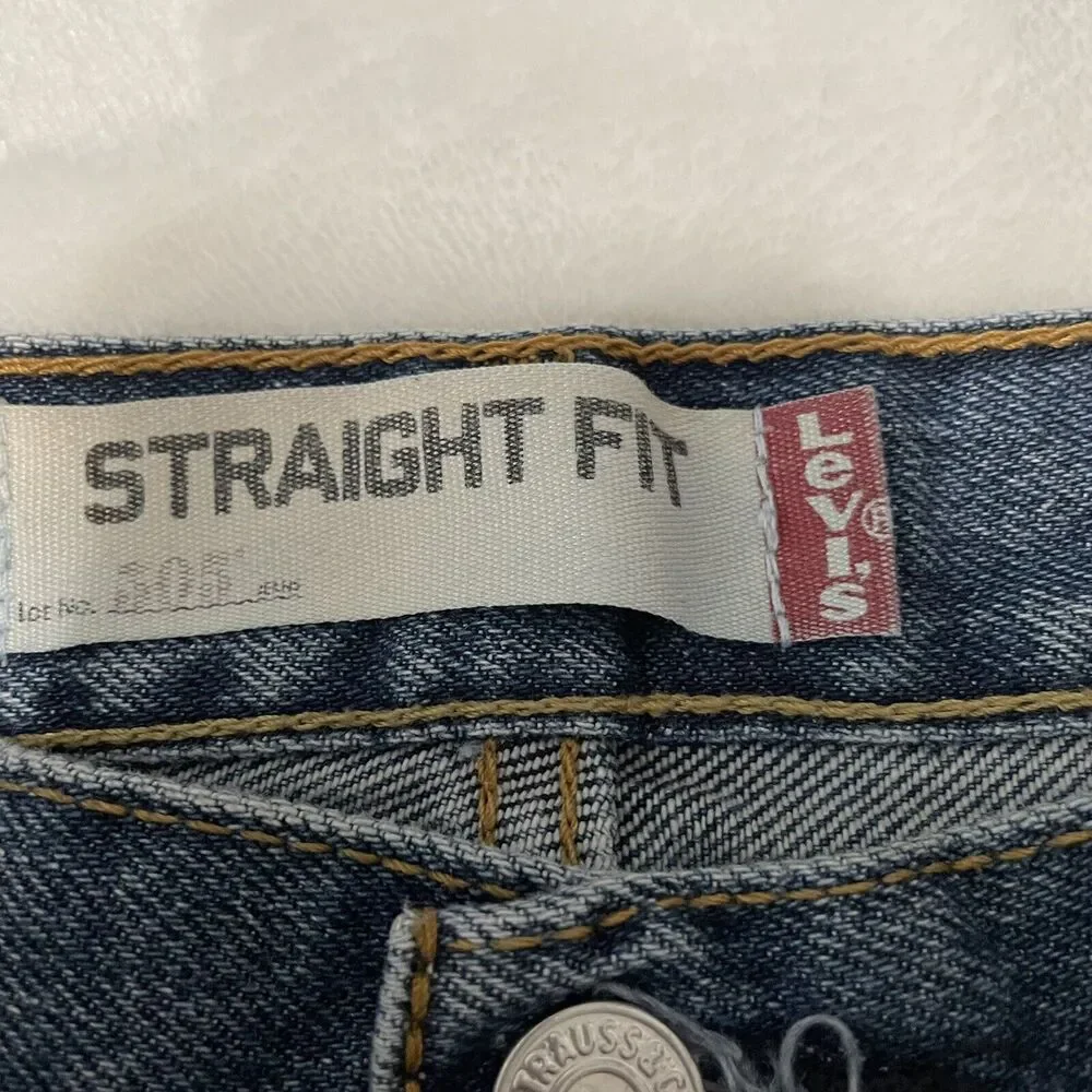 levis 505 straight fit jeans mens blue denim size 36x30 Cotton
